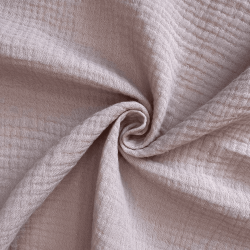 Ткань Муслин Жатый, цвет Пыльно-Розовый (на отрез)  в Видном