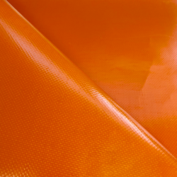 Тентовый материал ПВХ 450 гр/м2, Оранжевый (Ширина 160см), на отрез  в Видном, 450 г/м2, 699 руб