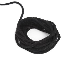 Шнур для одежды тип 2, цвет Чёрный (плетено-вязаный/полиэфир)  в Видном